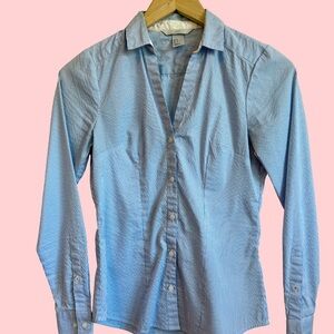 H&M Blue Striped Button-Down Shirt